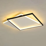 Sleek Dual Flush Mount Simplicity Acrylic Black Led Ceiling Light - Warm/White Lighting