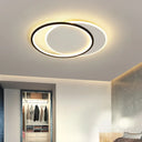 Sleek Dual Flush Mount Simplicity Acrylic Black Led Ceiling Light - Warm/White Lighting / White
