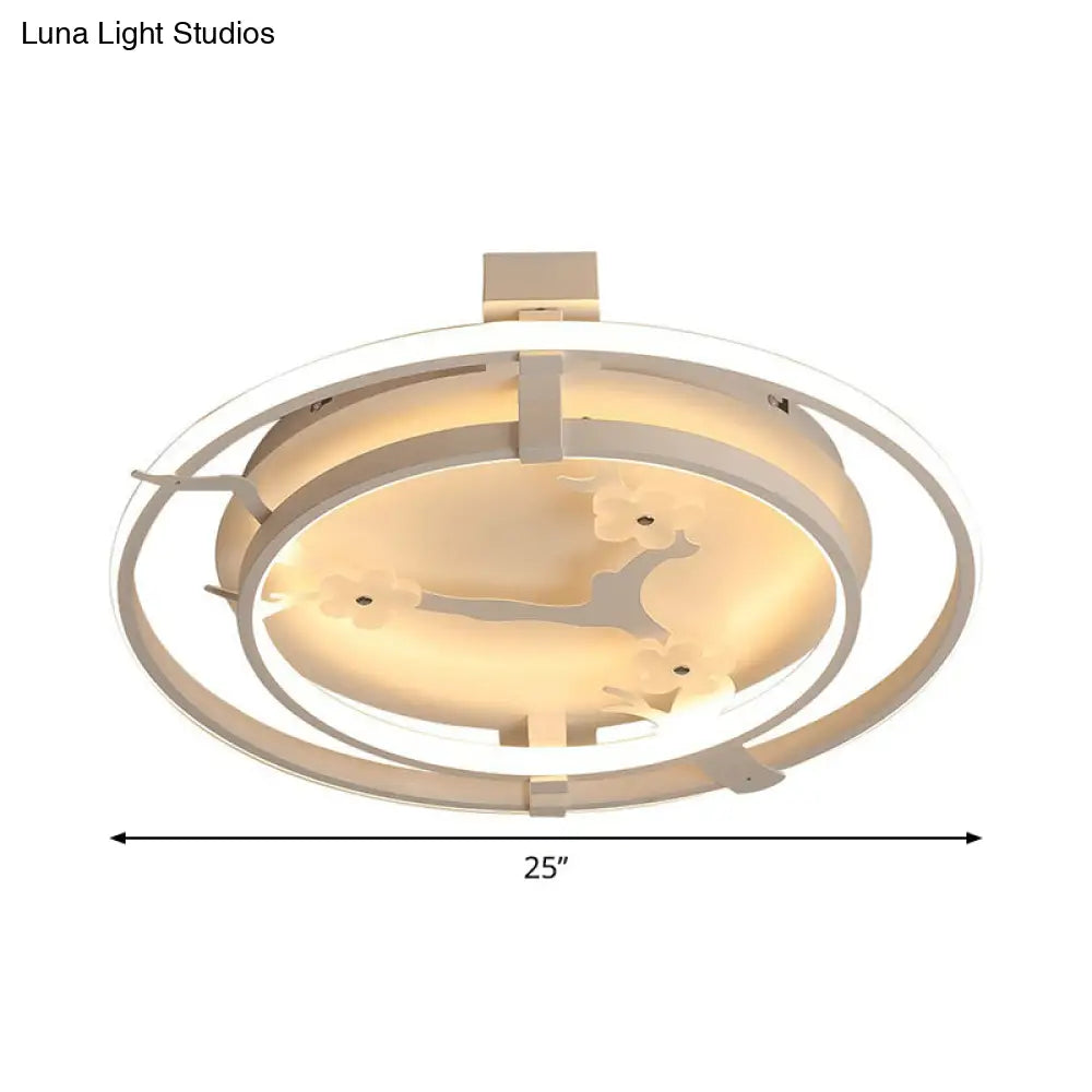 Sleek Floral Semi Mount Led Ceiling Light In Warm/White - 17’/21’/25’ Options
