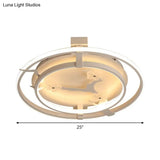 Sleek Floral Semi Mount Led Ceiling Light In Warm/White - 17’/21’/25’ Options