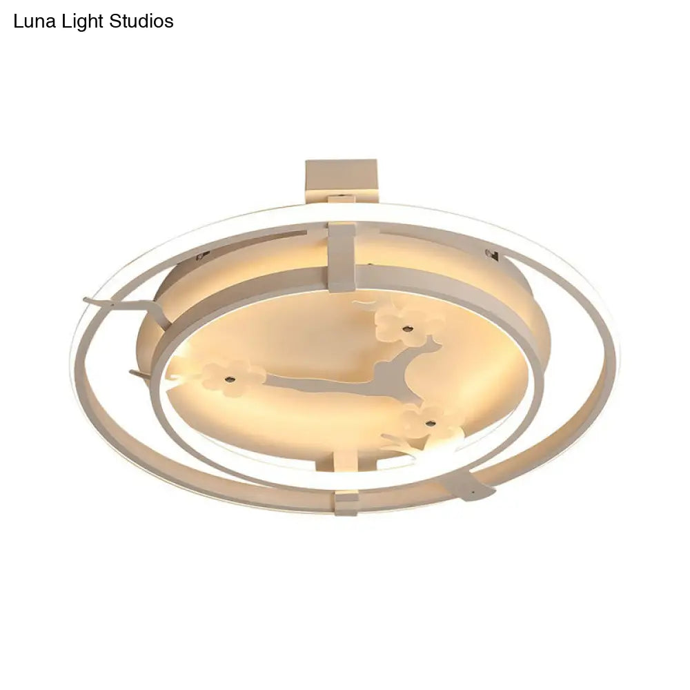 Sleek Floral Semi Mount Led Ceiling Light In Warm/White - 17’/21’/25’ Options
