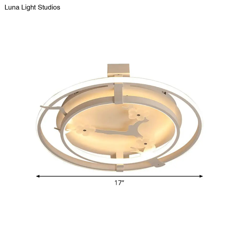 Sleek Floral Semi Mount Led Ceiling Light In Warm/White - 17’/21’/25’ Options