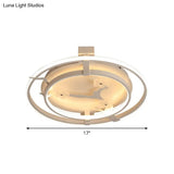 Sleek Floral Semi Mount Led Ceiling Light In Warm/White - 17’/21’/25’ Options