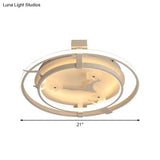 Sleek Floral Semi Mount Led Ceiling Light In Warm/White - 17’/21’/25’ Options