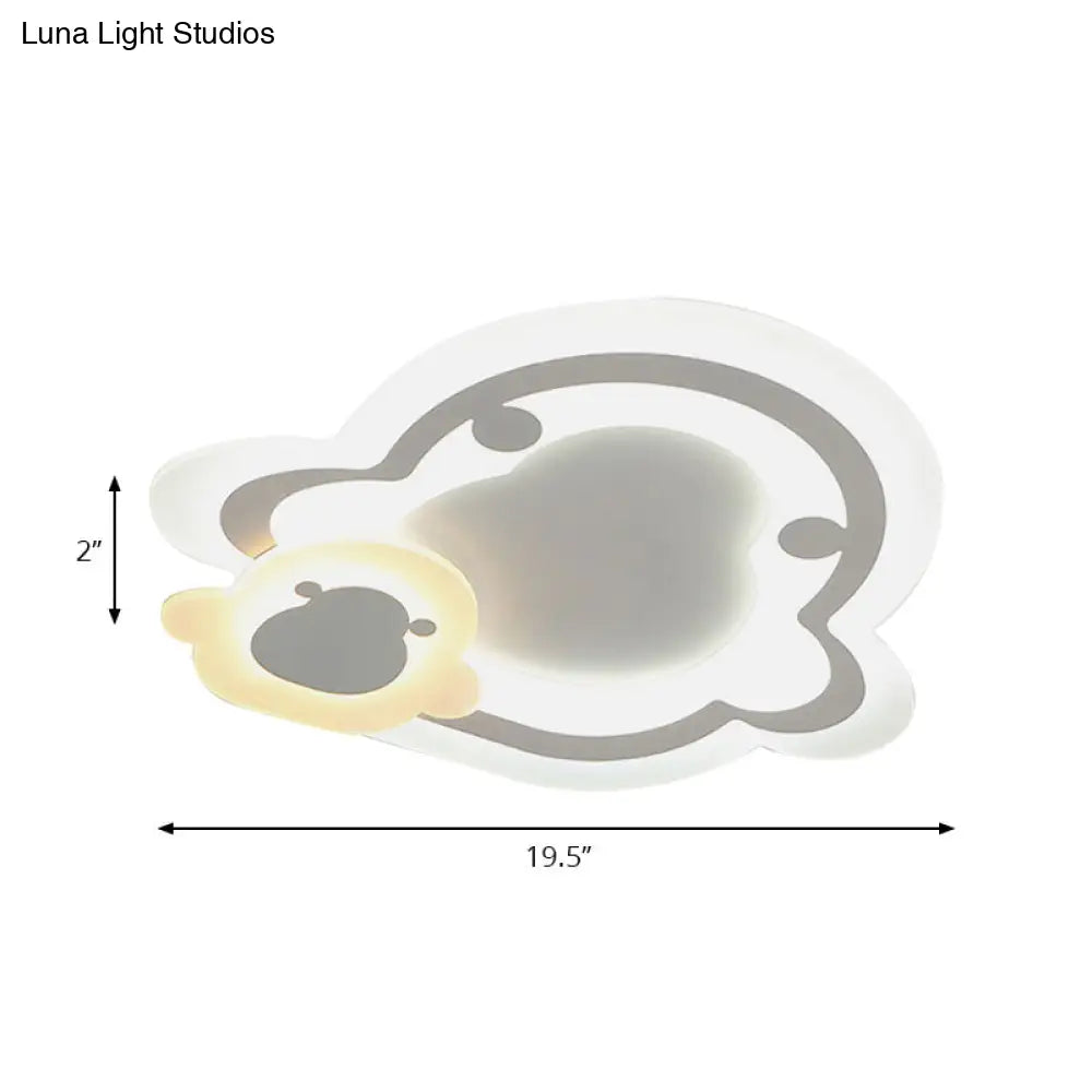 Sleek Flush Ceiling Mount Light - Acrylic White Finish Ideal For Adult Bedroom