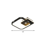 Sleek Geometric Led Ceiling Light - Minimalist Metal Flush Mount Fixture For Corridors Black /