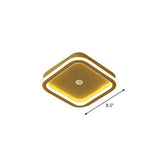 Sleek Geometric Led Ceiling Light - Minimalist Metal Flush Mount Fixture For Corridors Gold /