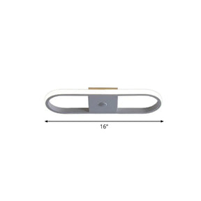 Sleek Geometric Led Ceiling Light - Minimalist Metal Flush Mount Fixture For Corridors White / Oval
