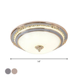 Sleek Glass Apricot Ceiling Lamp - Led Flush Mount Light Bowl-Shape Simplicity 14/16/19.5 Dia