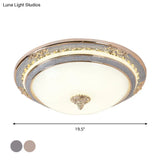Sleek Glass Apricot Ceiling Lamp - Led Flush Mount Light Bowl - Shape Simplicity 14’/16’/19.5’ Dia