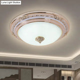 Sleek Glass Apricot Ceiling Lamp - Led Flush Mount Light Bowl - Shape Simplicity 14’/16’/19.5’ Dia