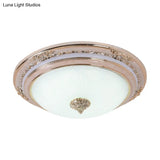 Sleek Glass Apricot Ceiling Lamp - Led Flush Mount Light Bowl - Shape Simplicity 14’/16’/19.5’ Dia
