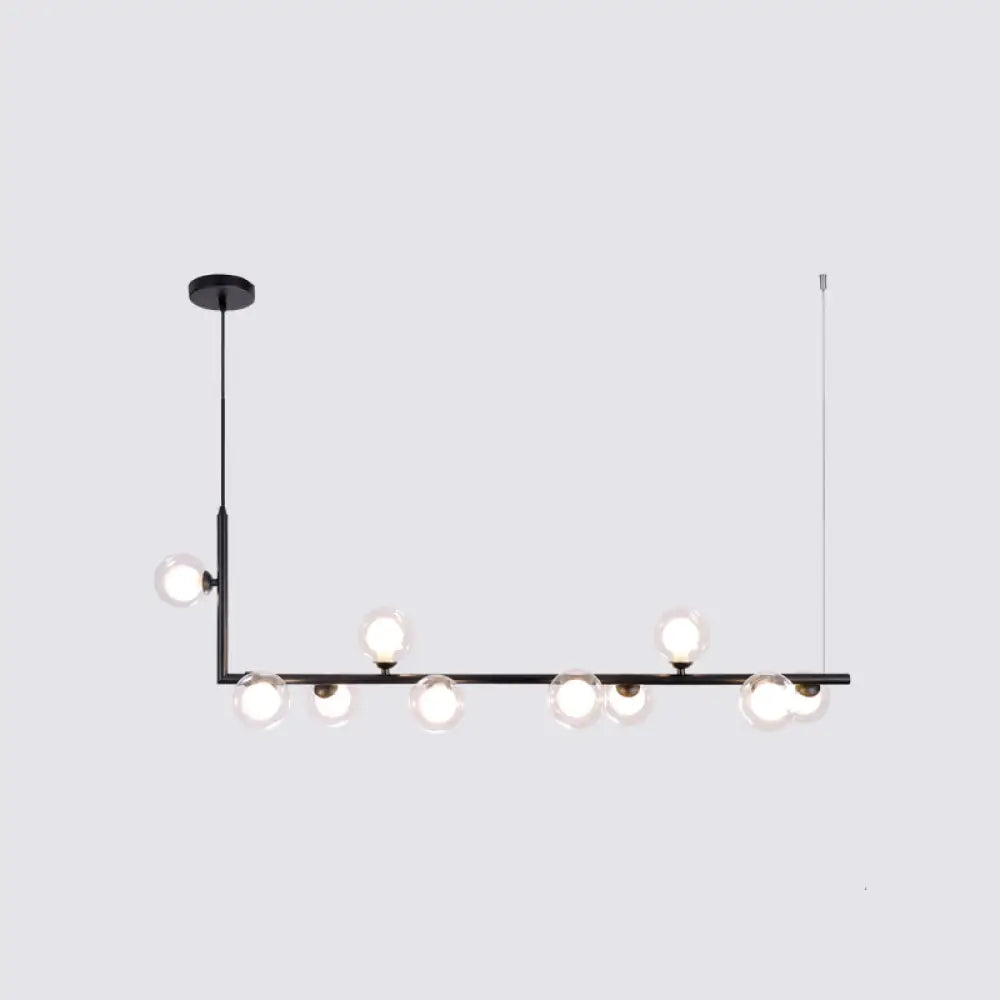 Sleek Glass Pendant Light For Dining Room With Hanging Island Design 10 / Black White