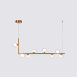 Sleek Glass Pendant Light For Dining Room With Hanging Island Design 8 / Gold White