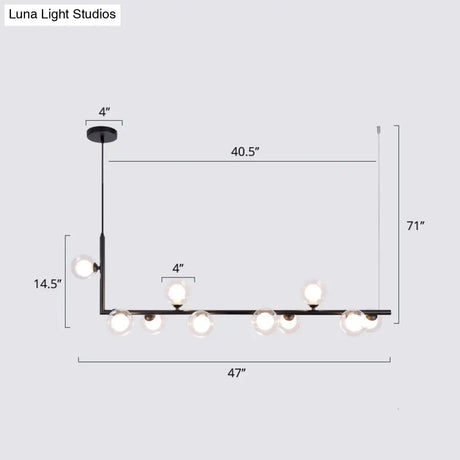 Sleek Glass Pendant Light For Dining Room With Hanging Island Design