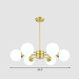 Sleek Glass Spherical Chandelier Light - Minimalist Brass Ceiling Lamp For Living Room 6 /