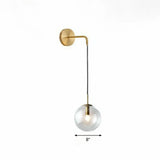 Sleek Glass Spherical Wall Sconce Light - Stylish Single Bulb Hanging Lighting For Living Room Gold