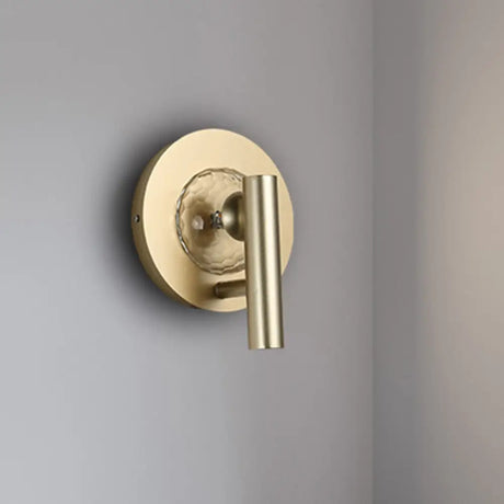 Sleek Gold Cylinder Wall Mount Light: 1-Head Led Sconce Fixture For Foyer