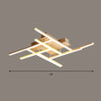 Sleek Gold Finish Led Semi Flush Mounted Ceiling Light With Criss-Cross Metal Detail White / 19