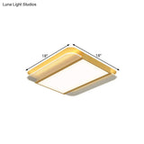 Sleek Gold Led Square Flush Mount Ceiling Light Fixture In Warm/White - 18/21.5 Width