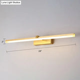Sleek Gold Vanity Light Fixture Modern Metal Led Bath Lighting For Bathroom