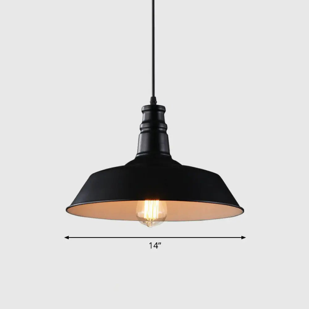 Sleek Iron Dome Pendant Light Fixture With Simplicity Design - Ideal For Restaurants (1 Bulb) Black