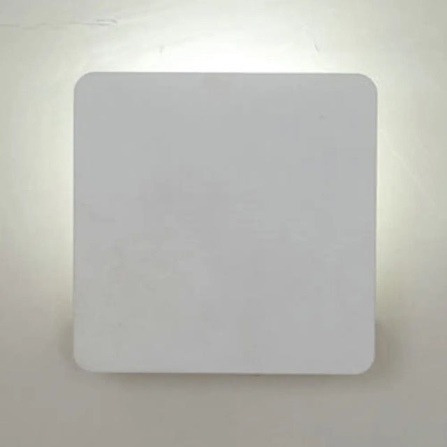 Sleek Led Bedroom Wall Sconce With Square Aluminum Shade - White Mounted Lamp In Warm/White Light /