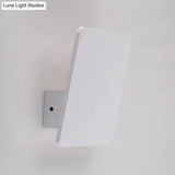 Sleek Led Bedroom Wall Sconce With Square Aluminum Shade - White Mounted Lamp In Warm/White Light