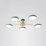 Sleek Led Ceiling Light: Minimalistic Molecule Design | Acrylic Living Room Chandelier 5 / Green