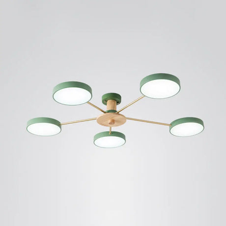 Sleek Led Ceiling Light: Minimalistic Molecule Design | Acrylic Living Room Chandelier 5 / Green