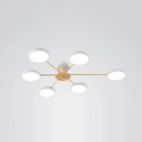 Sleek Led Ceiling Light: Minimalistic Molecule Design | Acrylic Living Room Chandelier 6 / White