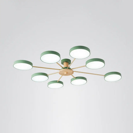 Sleek Led Ceiling Light: Minimalistic Molecule Design | Acrylic Living Room Chandelier 8 / Green