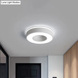 Sleek Led Corridor Ceiling Light With Simple Black/White Flush Mount & Small Square/Round Acrylic