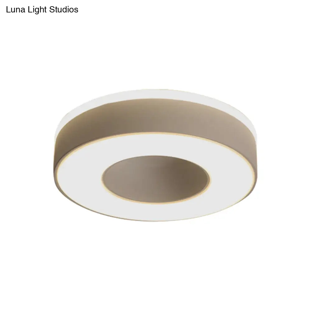 Sleek Led Corridor Ceiling Light With Simple Black/White Flush Mount & Small Square/Round Acrylic