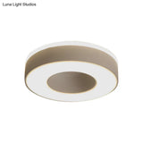 Sleek Led Corridor Ceiling Light With Simple Black/White Flush Mount & Small Square/Round Acrylic