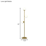 Sleek Led Floor Reading Lamp With Brass Stand Perfect Lighting For Living Room