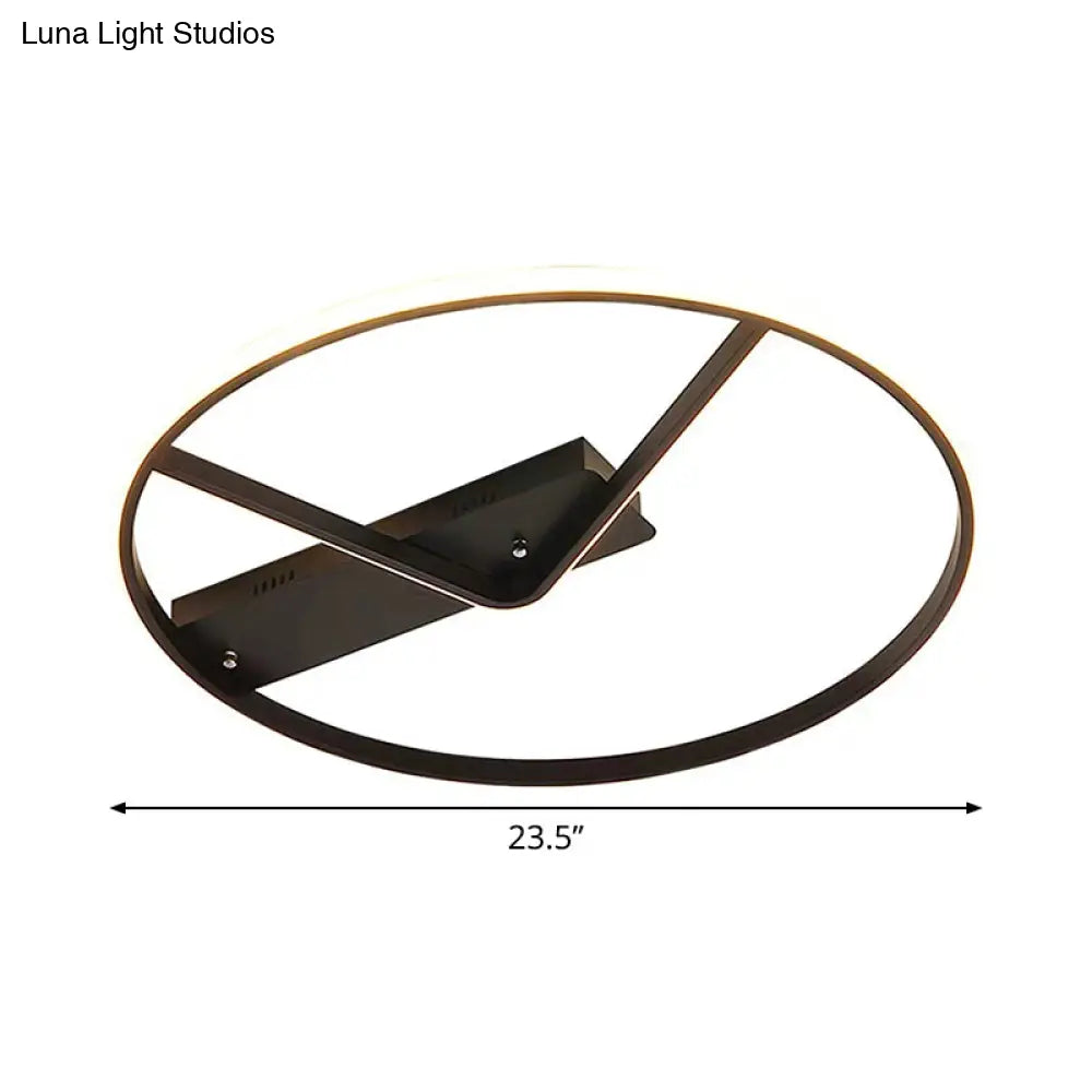 Sleek Led Flush Mount Ceiling Light In Black 18’/23.5’ Width Warm/White Light’ (Note: Seo