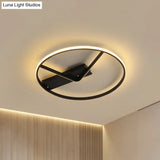 Sleek Led Flush Mount Ceiling Light In Black 18’/23.5’ Width Warm/White Light’ (Note: Seo