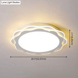 Sleek Led Flush Mount Light Fixture - White Petal Design With Acrylic Shade Close To Ceiling