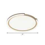 Sleek Led Flushmount Ceiling Lamp | Metallic Shade Warm/White Light 16/19.5/23.5 Diameter