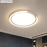Sleek Led Flushmount Ceiling Lamp | Metallic Shade Warm/White Light 16/19.5/23.5 Diameter White / 16