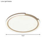 Sleek Led Flushmount Ceiling Lamp | Metallic Shade Warm/White Light 16’/19.5’/23.5’ Diameter