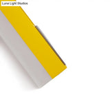 Sleek Led Office Flush Mount: Contemporary Black/Yellow Slim Linear Metal Lamp