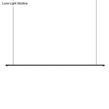 Sleek Led Pendant Lamp For Kitchen Bar Island - Minimalist Thin Rod Design Metal Construction Black