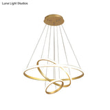 Sleek Led Pendant Light: Modern Acrylic Loop Chandelier For Living Room