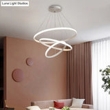 Sleek Led Pendant Light: Modern Acrylic Loop Chandelier For Living Room