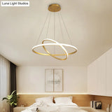 Sleek Led Pendant Light: Modern Acrylic Loop Chandelier For Living Room