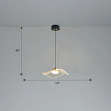 Sleek Led Pendulum Light: Ruffled Design Clear Acrylic Ideal For Dining Room / 14’ Third Gear