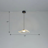 Sleek Led Pendulum Light: Ruffled Design Clear Acrylic Ideal For Dining Room / 14’ Warm