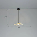 Sleek Led Pendulum Light: Ruffled Design Clear Acrylic Ideal For Dining Room / 19’ Warm